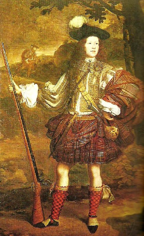 John Michael Wright unknown scottish chieftain, c. Norge oil painting art